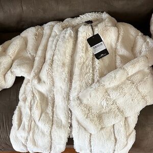 PrettyLittleThing Ivory Faux Fur Coat